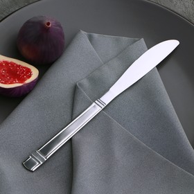 Нож столовый из нержавеющей стали Доляна «Варт», длина 21,9 см, толщина 2 мм, цвет серебряный (комплект 12 шт)