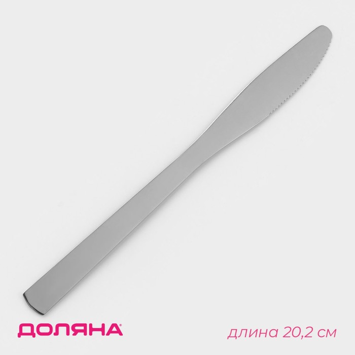 Нож столовый из нержавеющей стали Доляна «Нордик», длина 20,2 см, толщина 2 мм, цвет серебряный - Фото 1