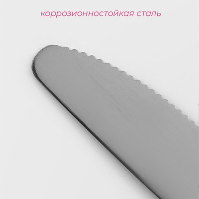 Нож столовый из нержавеющей стали Доляна «Нордик», длина 20.2 см, толщина 2 мм, цвет серебряный