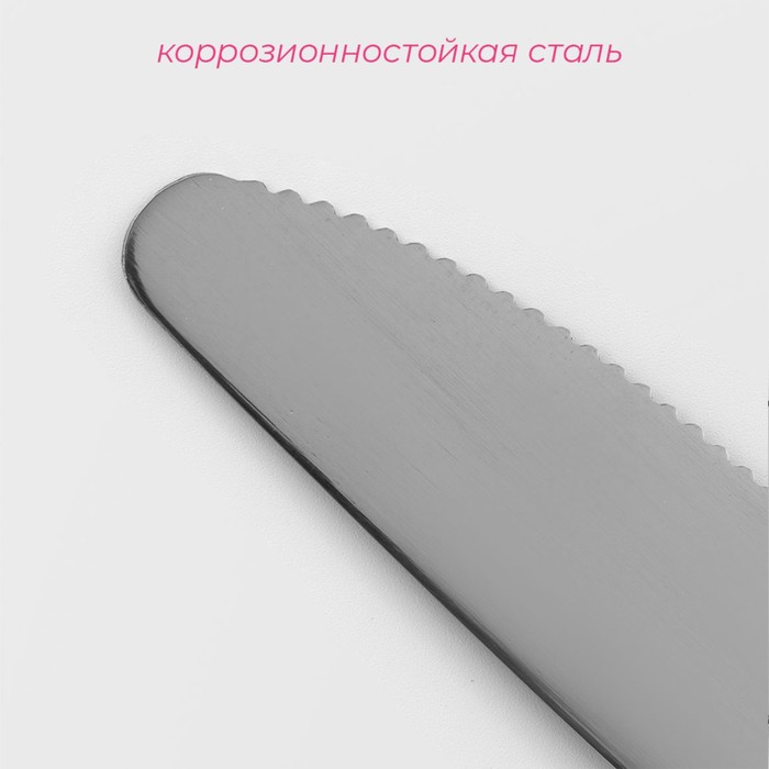 Нож столовый из нержавеющей стали Доляна «Нордик», длина 20,2 см, толщина 2 мм, цвет серебряный - фото 1890721310