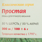 Пряжа "Простая" 50% шерсть, 50% акрил 200м/100гр (8102, меланж (зел.яблоко) - Фото 3