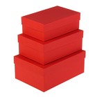 Набор коробок 3 в 1 "Красная", с тиснением, 23 х 16 х 9,5 - 19 х 12 х 6,5 см - Фото 1