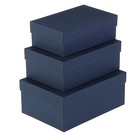 Набор коробок 3 в 1 "Синий", с тиснением, 23 х 16 х 9,5 - 19 х 12 х 6,5 см - Фото 1