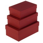 Набор коробок 3 в 1 "Бордо", с тиснением, 19 х 12 х 7,5 - 15 х 10 х 5 см - Фото 1