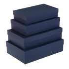Набор коробок 4 в 1 "Синий", с тиснением, 30 х 20 х 8 - 24 х 14 х 5 см - Фото 1