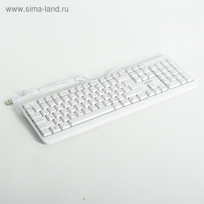 Клавиатура Smartbuy ONE 208, проводная, мембранная, 104 клавиши, USB, белая - Фото 1