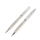 Набор Sterling: шариковая ручка, чернила черные, узел 0.8 мм + автоматический карандаш 0.5 мм. В подарочном футляре. Металлический корпус. Сменный стержень - KFLT8 - Фото 1