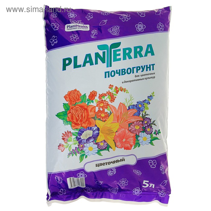 Грунт для декоративных и цветочных культур PlanTerra, цветочный, 5 л