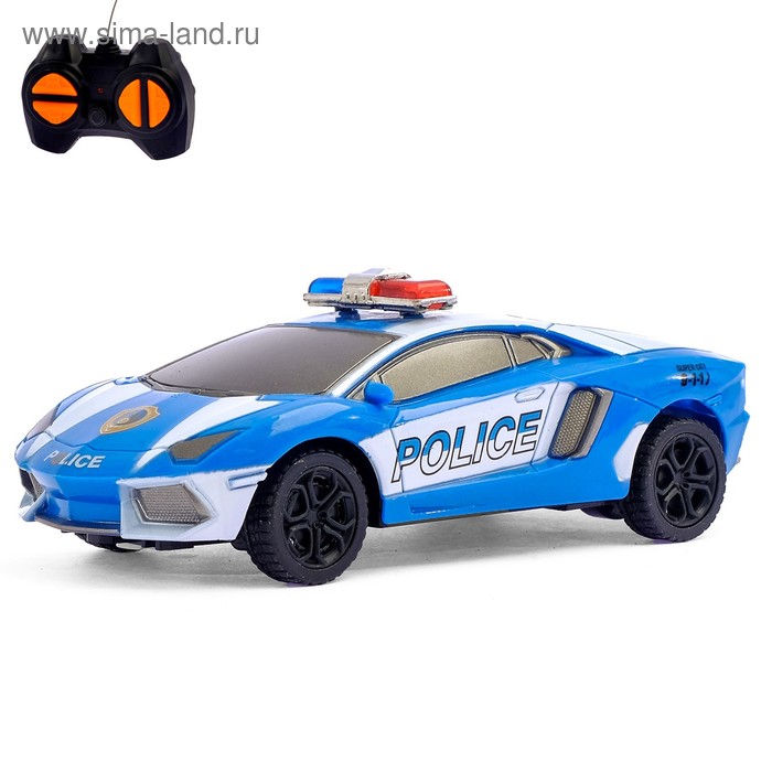Машина радиоуправляемая «Дорожный патруль», работает от батареек, цвет синий - Фото 1