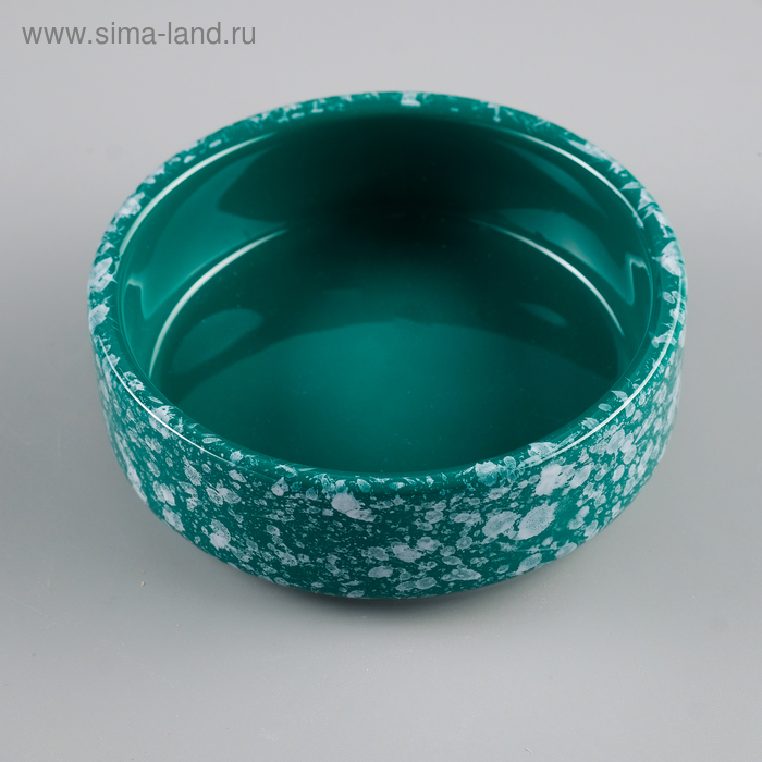 Миска керамическая для грызунов "Брызги" 100 мл 8,5 х 3 см зелёная - Фото 1