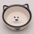 Миска керамическая "Подмигивающий кот" 200 мл  11 х 4,8 см, бело-черная, - Фото 2