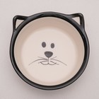 Миска керамическая "Подмигивающий кот" 200 мл  11 х 4,8 см, бело-черная, - Фото 5