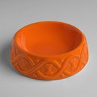 Миска керамическая "Волна" одинарная, 120 мл, оранжевая - Фото 1