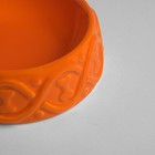 Миска керамическая "Волна" одинарная, 120 мл, оранжевая - Фото 3