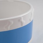 Миска керамическая "Нежность" 400 мл, 13 х 5,5 см, бело-синяя - Фото 3