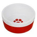 Миска керамическая "Нежность", 400 мл, бело-красная - Фото 2