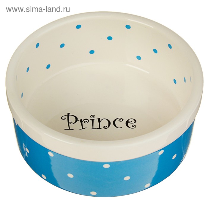 Миска Prince, 400 мл, 13×5.5 см, керамика, голубая
