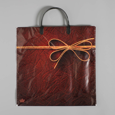 Пакет «Золотой бантик», полиэтиленовый с пластиковой ручкой, 100 мкм 36×36 см