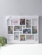 Фоторамка пластик на 10 фото 10х15 см "Пассаж" белая 55х48,5 см - фото 809511312