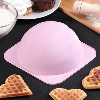 Форма силиконовая для выпечки Доляна «Шар», 18,5×8 см (внутренний d=15,5 см), цвет МИКС