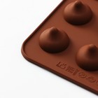 Форма для шоколада Доляна «Трюфель», силикон, 20,5×10,5 см, 15 ячеек (d=2,2 см), цвет коричневый - Фото 4