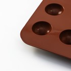 Форма для шоколада Доляна «Трюфель», силикон, 20,5×10,5 см, 15 ячеек (d=2,2 см), цвет коричневый - Фото 5