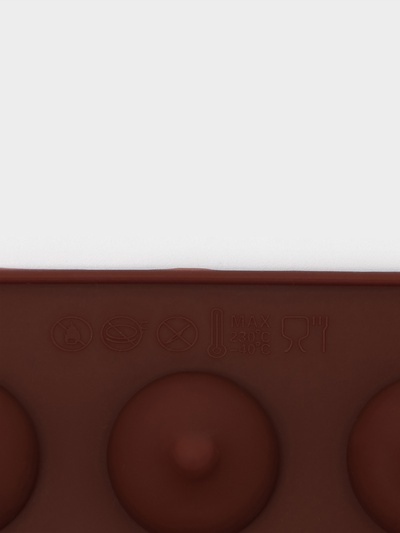 Форма для конфет и шоколада Доляна «Трюфель», силикон, 20.5×10.5 см, 15 ячеек (d=2.2 см), коричневая