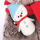 Мягкая игрушка "Басик" в шарфике со снеговичком, 25 см - Фото 2