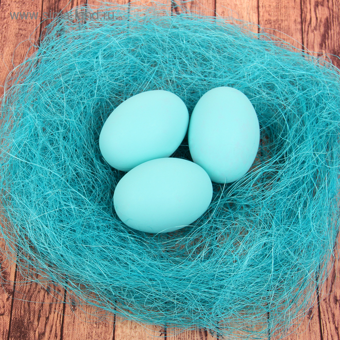 Набор яиц для декорирования, 3 шт. в гнезде, цвет голубой - Фото 1
