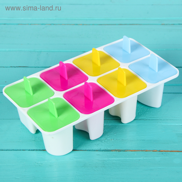 Форма для мороженого «Лолли», 18×10х×6 см, 8 ячеек, цвет МИКС - Фото 1