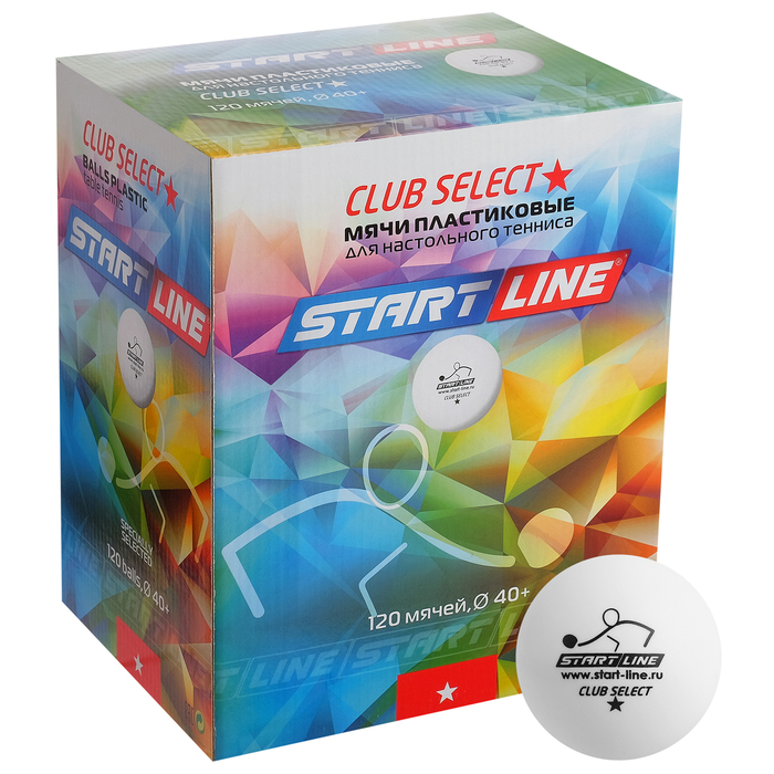 Набор мячей для настольного тенниса CLUB SELECT 1*, d=40+ мм, 120 шт., цвет белый