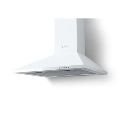Вытяжка Lex BASIC 600 WHITE, каминная, 680 м3/ч, 3 скорости, 60 см, белая