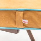 Подушка на стул квадратная 43х43 см, высота 10см, желтый/голубой, велюр, поролон - Фото 2