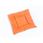 Подушка на стул квадратная 45х45см, высота 5см, велюр коричневый, оранжевый, синт. волокно - фото 297975099
