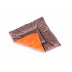 Подушка на стул квадратная 45х45см, высота 5см, велюр коричневый, оранжевый, синт. волокно - Фото 4