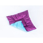 Подушка на стул квадратная 45х45см, высота 5см, велюр голубой, сиреневый, синтет. волокно - Фото 2