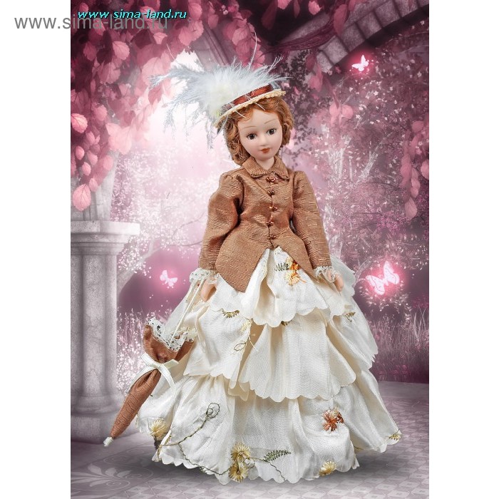 кукла керамика Ванесса с зонтиком H-8052 20 см - Фото 1