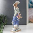 Сувенир керамика "Скромная девушка в шляпке с корзиной цветов" 36,5х15х10 см - фото 24563179