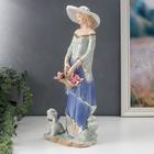 Сувенир керамика "Скромная девушка в шляпке с корзиной цветов" 36,5х15х10 см - фото 24563180
