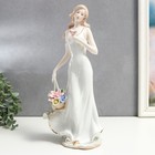 Сувенир керамика "Романтичная девушка с корзиной цветов" 35х16х11 см - фото 2051764