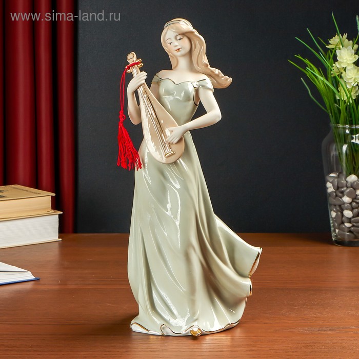 Сувенир керамика "Девушка с мандолиной" 34х15х11,5 см - Фото 1