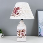 Лампа настольная керамика «Букет с пионами» прямоугольная Е14 220 В 42×25×25 см RISALUX - Фото 4