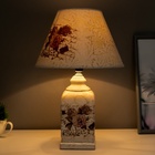 Лампа настольная керамика «Букет с пионами» прямоугольная Е14 220 В 42×25×25 см RISALUX - Фото 6