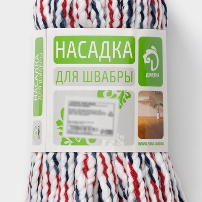 Насадка для швабры верёвочная Доляна, микрофибра, 30×7×6.5 см, цвет МИКС
