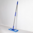 Швабра для мытья пола плоская Доляна «Ocean», насадка из микрофибры 44×15 см, телескопическая стальная ручка 78-118 см - Фото 2