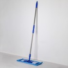 Швабра для мытья пола плоская Доляна «Ocean», насадка из микрофибры 56×18 см, телескопическая стальная ручка 84-128 см - Фото 2