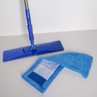 Швабра для мытья пола плоская Доляна «Ocean», насадка из микрофибры 56×18 см, телескопическая стальная ручка 84-128 см - Фото 3