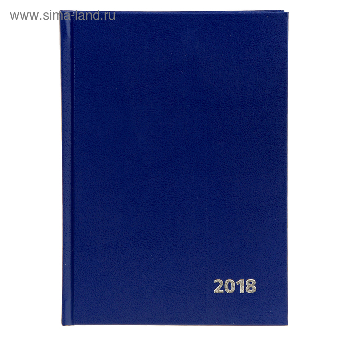 Ежедневник датированный на 2018г, А5, 176 листов Attache, бумвинил, синий, внутренний блок 2 краски - Фото 1