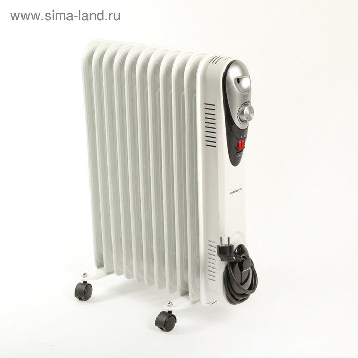 Обогреватель Polaris CR C 1125 COMPACT, масляный, 2500 Вт, 11 секций, 25 м², белый - Фото 1