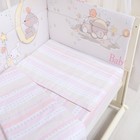 Комплект в кроватку 7 пр. "Мишка на луне", цвет розовый, сатин, хл100 115 гм - Фото 3